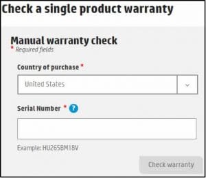 HP Laptop Warranty Check