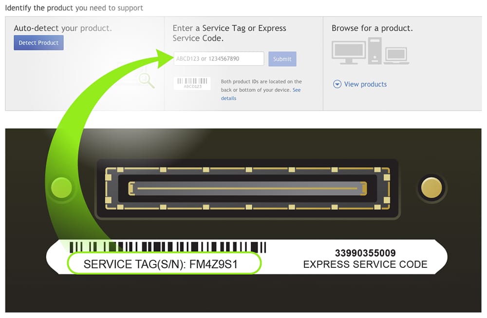 dell service tag express service code