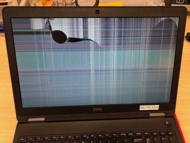 Dell laptop screen damaged